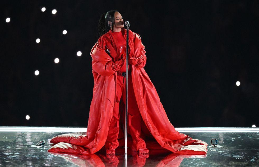 Rihanna in a manteau by Alaïa